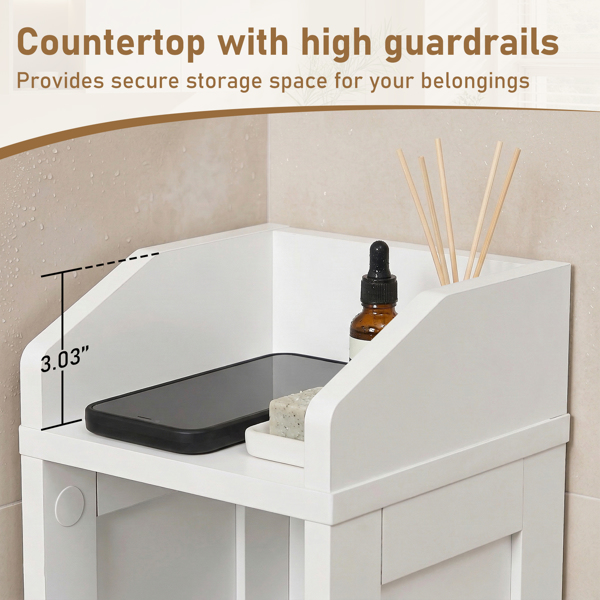 白色 刨花板三胺贴面+密度板喷漆竖纹 20*20*80cm 一门一搁架一围挡 浴室立柜-6