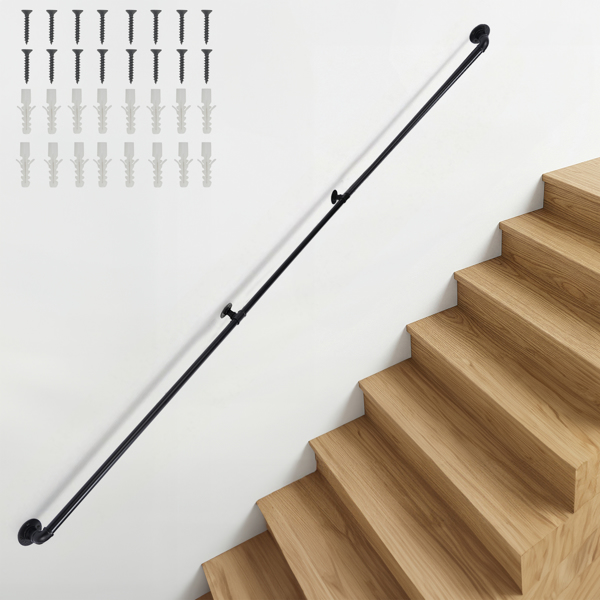 12FT 黑色 三节装 铁质 庭院楼梯扶手-9