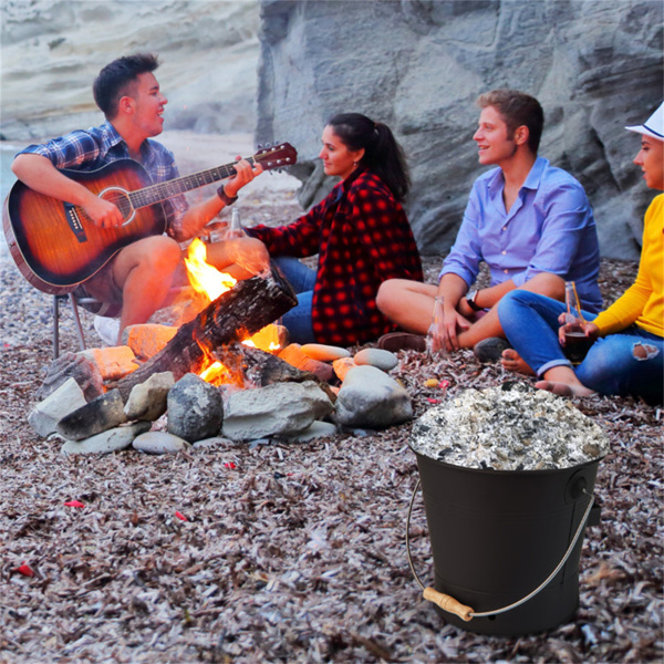 壁炉灰清洁套装，灰桶+铲子+刷子+防割手套（5级），易于清洁和携带-10