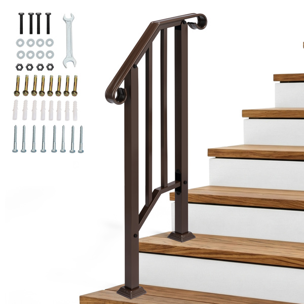 古铜色 1阶 庭院楼梯扶手-6