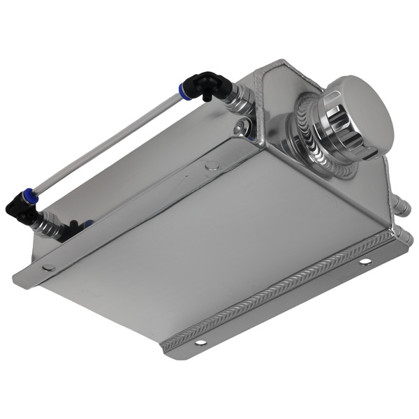 2L Polished Aluminum Coolant Radiator Overflow Reservoir Expansion Water Tank-6