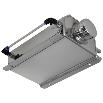 2L Polished Aluminum Coolant Radiator Overflow Reservoir Expansion Water Tank