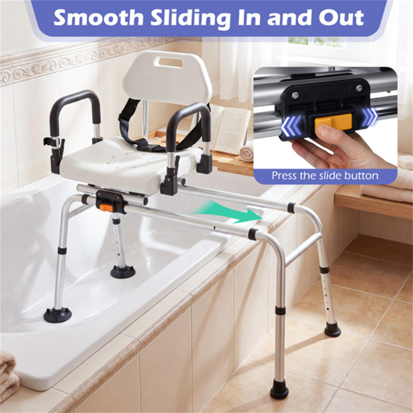 滑动淋浴椅，4位旋转座椅和左右滑动，容量300LBS-8