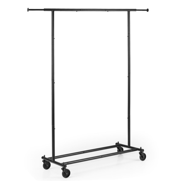 带伸缩杆的可调式金属卷衣架，104.1-156.2×44.45×154.94cm，3.86kg重型衣架-3