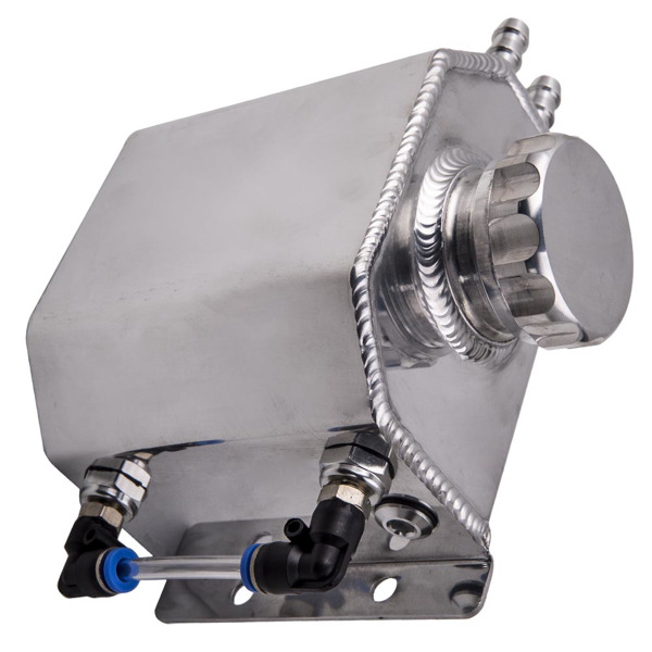 Universal 1L Aluminum Car Engine Oil Catch Can Reservoir Tank 1000ml Silver New-5