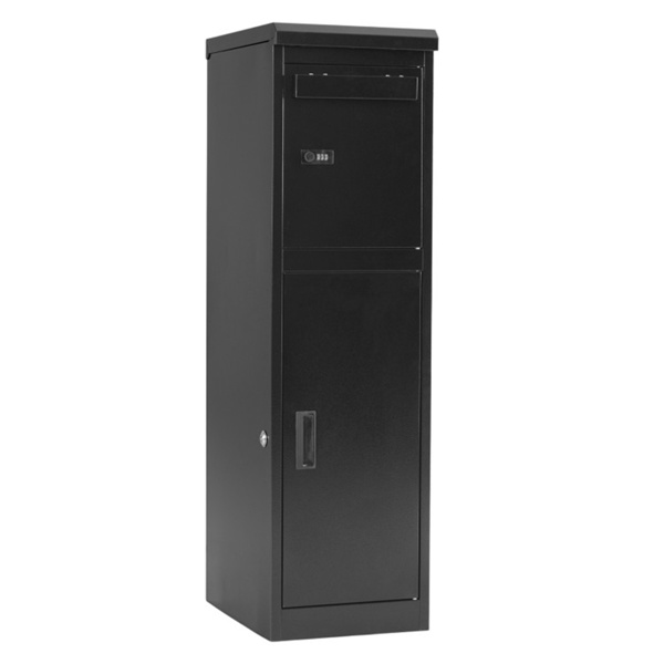 带密码锁和钥匙锁的双隔间包裹投递箱，室外镀锌钢包裹邮箱-4