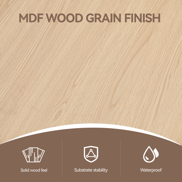 37英寸圆形餐桌，小型圆形厨房桌，银色金属桌腿，适合2至4人，现代餐厅餐桌，粗木材质。--不支持self-pick up且不支持指定仓库发货-11