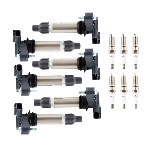 6PCS UF569 Ignition Coils & Spark Plugs fit for Cadillac XTS 3.6L 2013-2019-6