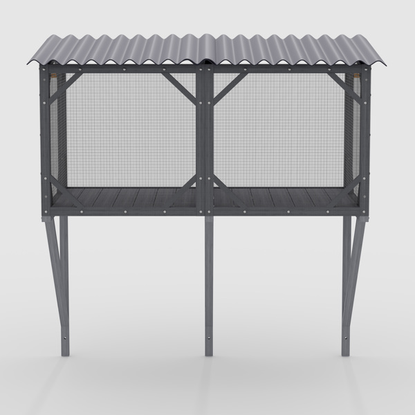 猫咪窗台笼，43.3英寸猫舍户外猫笼，带防虫网，适合晒太阳、小憩和观赏，大型室内猫咪窗台栖息处 - 全天候可用，猫笼(不支持self-pick up且不支持指定仓库发货)-7