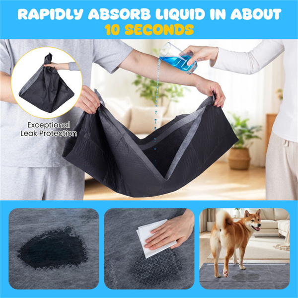150包35.5英寸x24英寸的活性炭狗尿垫，超大6层气味控制宠物训练垫-4