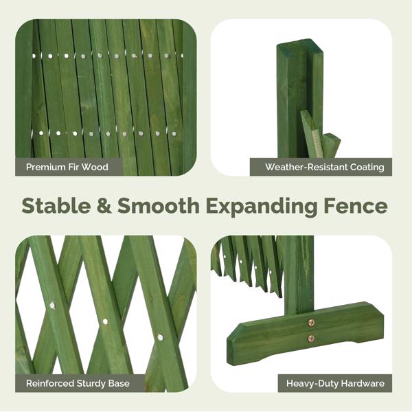 2PCS 205*34.5*90cm 可伸缩平底款 橄榄绿 泡色工艺 杉木 木栅栏-4