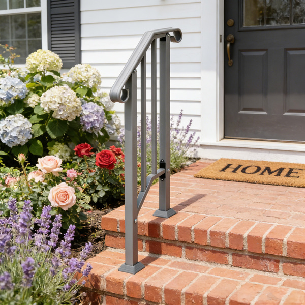 银色 1阶 庭院楼梯扶手-11