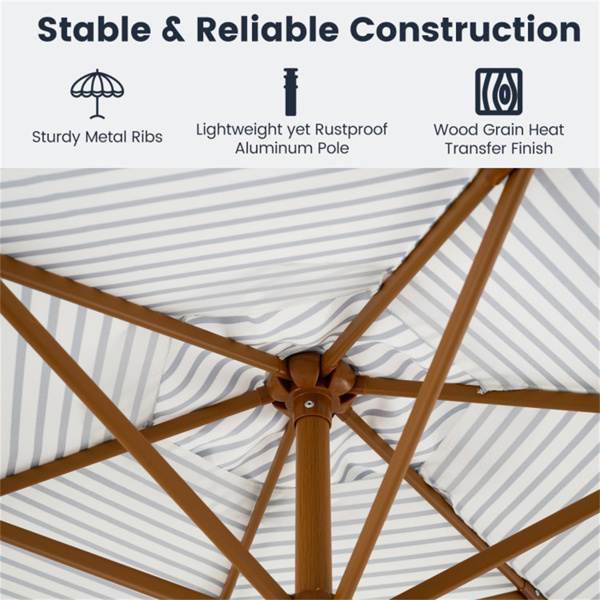7英尺波西米亚露台雨伞，带流苏，室外海滩雨伞，带铝杆，用于池畔花园-7