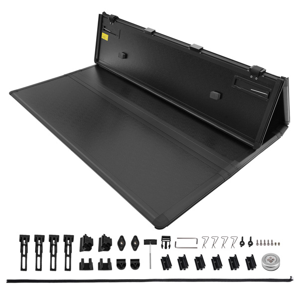 5.5ft Quad-Fold/4-Fold Tonneau Cover fit for Toyota Tundra Bed 2007-25 PP FRP-6