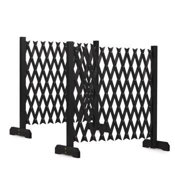 2PCS 205*34.5*90cm 可伸缩平底款 黑色 泡色工艺 杉木 木栅栏