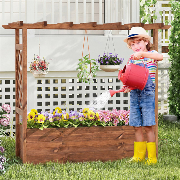 天然松木花园床，100%实心松木结构和悬挂屋顶设计-11