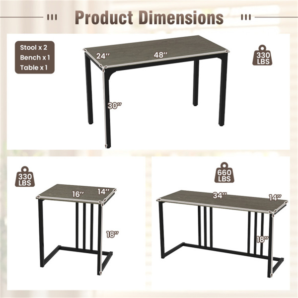独特的单面相思木露台桌椅套装，可结合野餐和休闲野餐桌-橡木-4