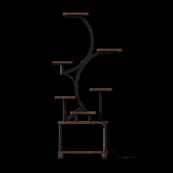 室内植物架带生长灯 - 62 英寸高植物架，带灯转角植物架，适用于室内种植，8 层大型花卉架，S 形装饰架，适用于客厅（胡桃木色）--不支持self-pick up且不支持指定仓库发货-17