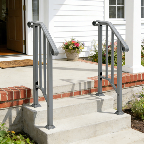 银色 1阶 庭院楼梯扶手-6