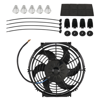 10\\" Heavy Duty Radiator Fan 800 CFM 12V 2400 RPM 6 Blades Black Plastic