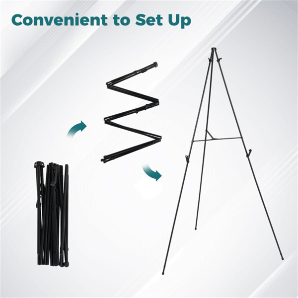 6件套带提袋的金属三脚架展示架，可调节高度的艺术架，用于婚礼标志海报-5
