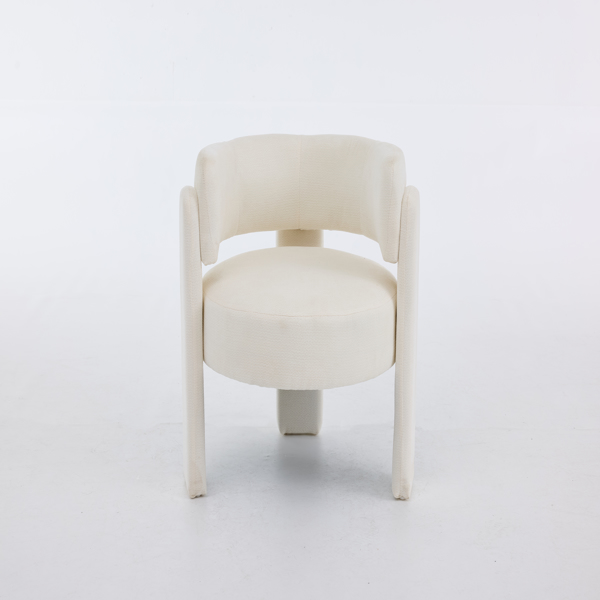 现代休闲单人椅，时尚圈绒面料休闲扶手椅，舒适软垫单人沙发椅，适用于客厅、卧室、公寓、办公室 - 白色-21