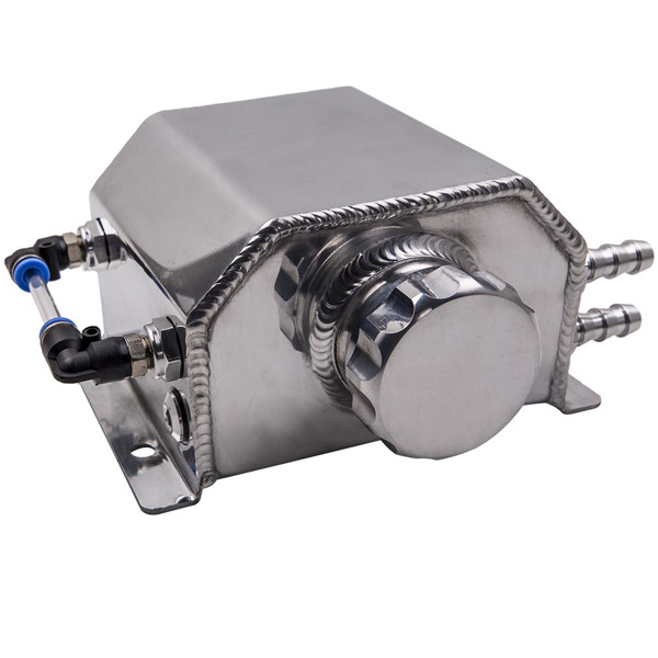 Universal 1L Aluminum Car Engine Oil Catch Can Reservoir Tank 1000ml Silver New-6