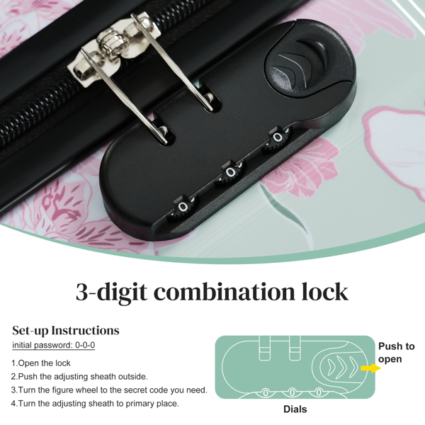 新款五件套行李箱，硬壳轻便耐用，尺寸分别为20英寸、24英寸和28英寸，另配8英寸和14英寸小箱，带锁万向轮。--不支持self-pick up且不支持指定仓库发货-7