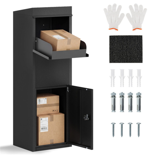 带密码锁的防盗包裹投递箱，室外门廊镀锌钢包裹投递箱-9