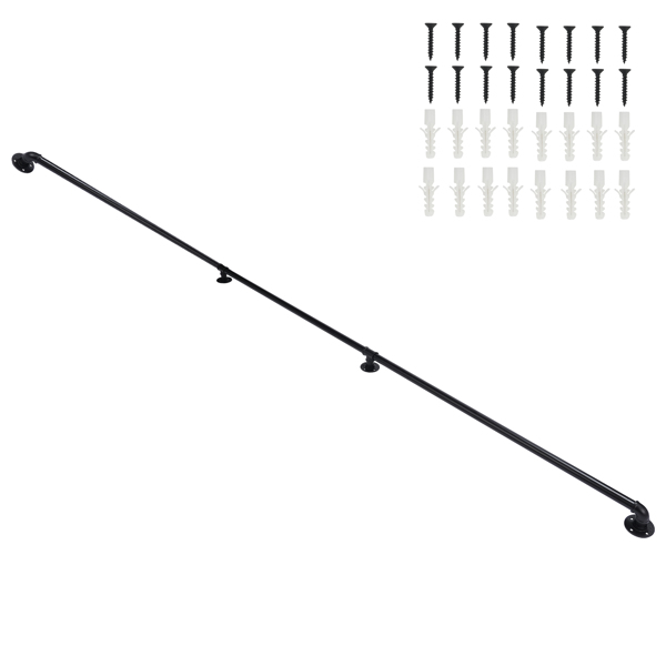 12FT 黑色 三节装 铁质 庭院楼梯扶手-1