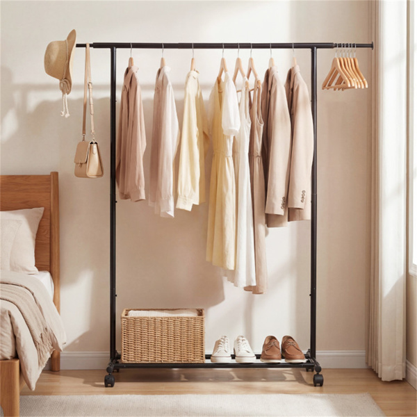 带伸缩杆的可调式金属卷衣架，104.1-156.2×44.45×154.94cm，3.86kg重型衣架-7