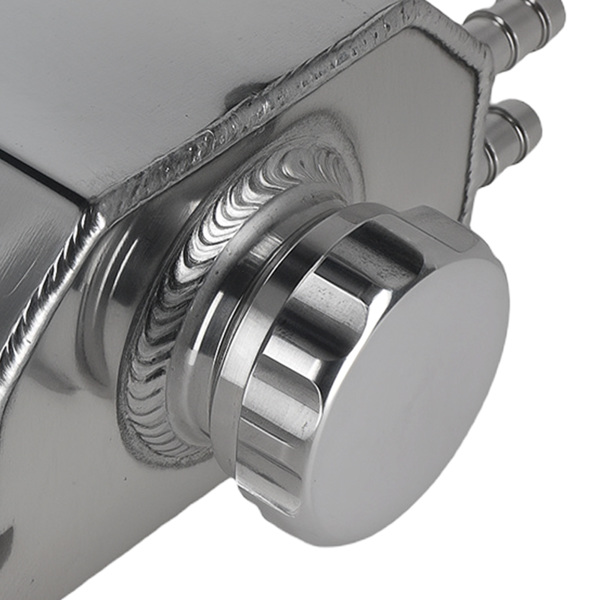 2L Polished Aluminum Coolant Radiator Overflow Reservoir Expansion Water Tank-3