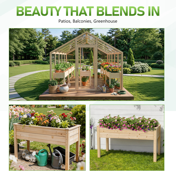 119*57*76cm 木种植框 杉木 高脚款 原木色(72665270同款）-21