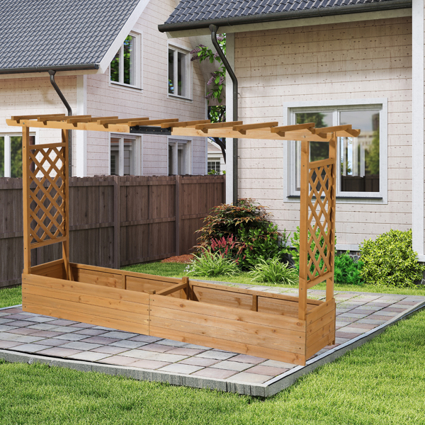 200*45*113CM 柚木色 加宽种植花架 杉木 木种植-6