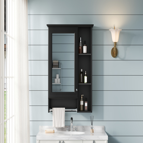 三合一浴室镜柜，24英寸壁挂式药柜，带可调节搁板和塔架，高清镜面带储物空间，适用于浴室梳妆台--不支持self-pick up且不支持指定仓库发货-16