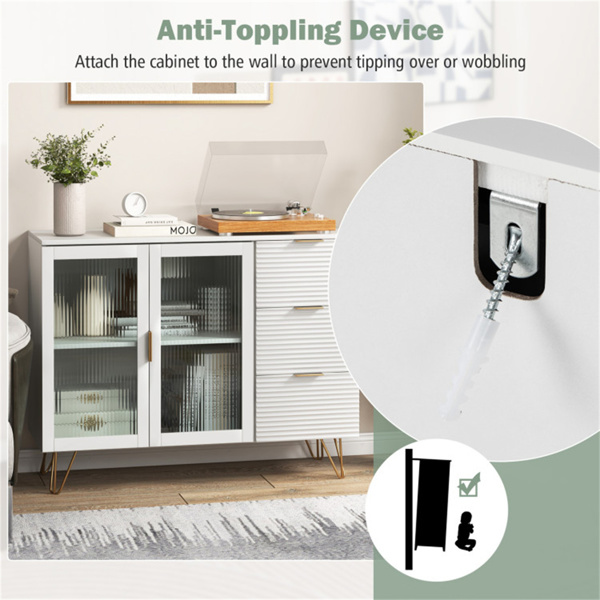 33.5英寸多功能储物柜，厨房/餐厅/客厅自助餐桌的理想选择-5