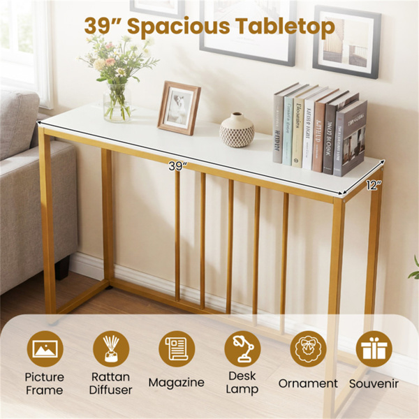 39英寸控制台桌，带内置充电站，窄入口桌，带USB和Type-C端口-11