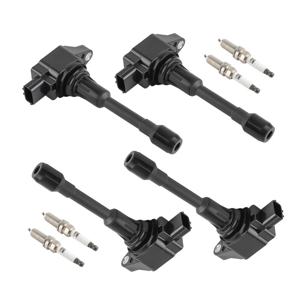 Set of 4 Ignition + Spark Plug fit for Nissan Sentra Tiida Urvan Versa X-Trail UF549-6