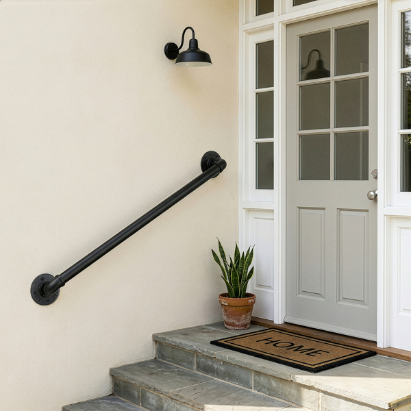 3FT 黑色 铁质 庭院楼梯扶手-4