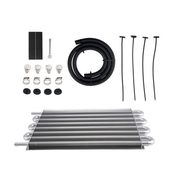 New Aluminum Remote Transmission Oil Cooler 8 Row Universal Radiator Kit Silver