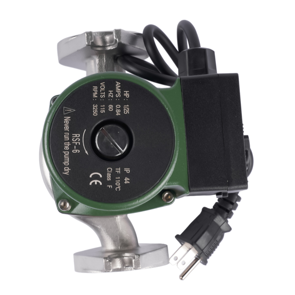 不锈钢循环泵 Stainless Steel Water Circulator Pump Replacement for Taco 008-SF6 008SF6 115V 1/25hp 14GPM 3250RPM 0.84 AMPS 125 Psi Stainless Steel Circulating Pump-7