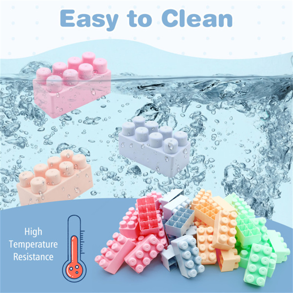 64件积木套装，适合18个月以上的幼儿，不含BPA的PP教育建筑玩具-7