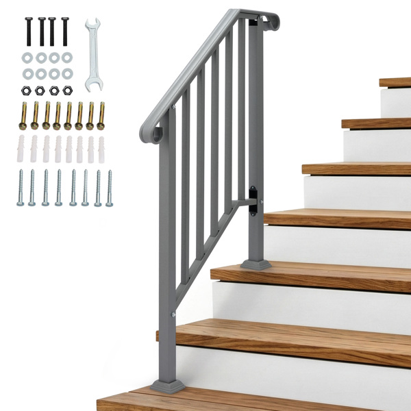 银色 2阶 庭院楼梯扶手-7