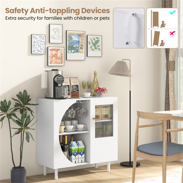 31.5英寸独立式储物柜，带抽屉和新月形翻盖，适用于厨房和餐厅-9