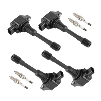 Set of 4 Ignition + Spark Plug fit for Nissan Sentra Tiida Urvan Versa X-Trail UF549