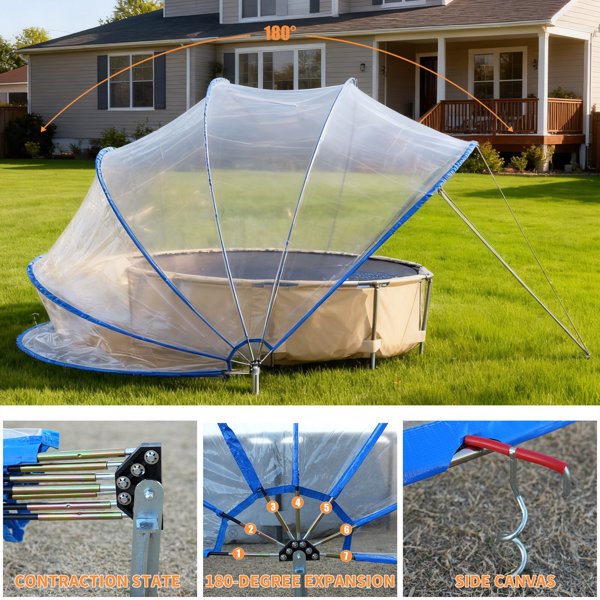 18英尺可伸缩泳池盖、PVC薄膜玻璃纤维杆泳池围栏、户外游泳池配件--不支持self-pick up且不支持指定仓库发货-8