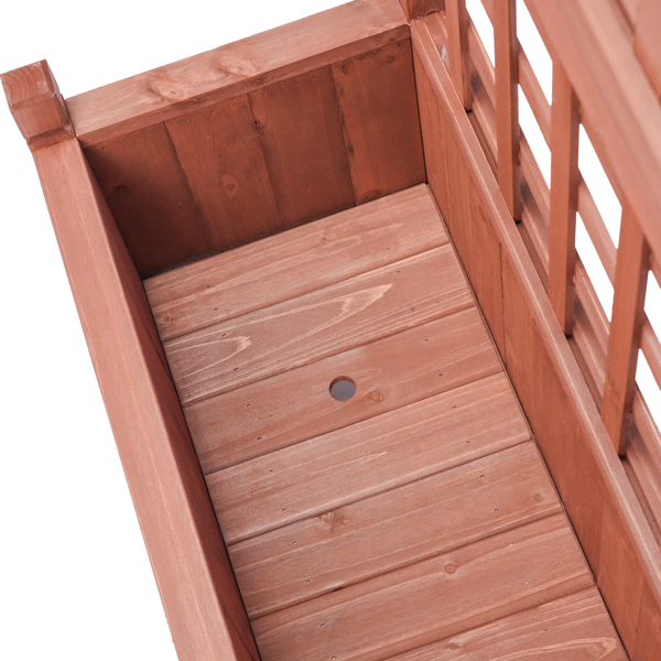 63*30*127CM 红棕色 万向轮种植花架 杉木 木种植-20