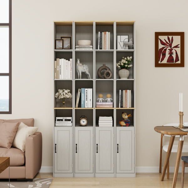 72英寸高纤薄储物柜，6层窄型独立式浴室柜，带1扇门和2个可调节搁板，书架展示储物架，立方体CD/DVD储物柜 - 复古白(不支持self-pick up且不支持指定仓库发货)-10