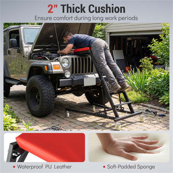 400 LBS容量重型上部结构爬行器，4级高度可调，可折叠汽车发动机爬行器-10