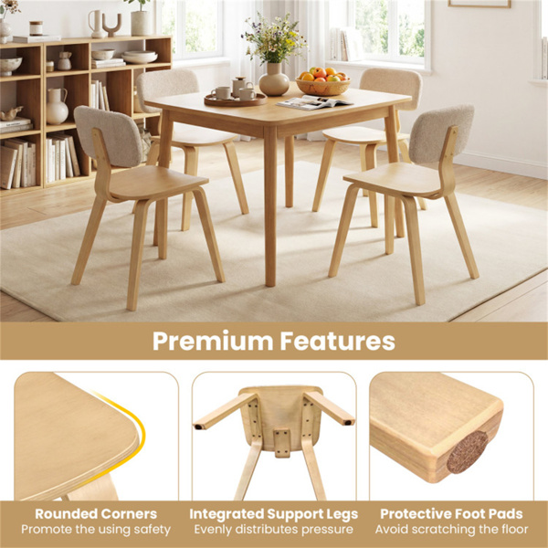 一套2把餐椅（米色与自然色），泰迪天鹅绒内饰和毛绒衬垫设计-9